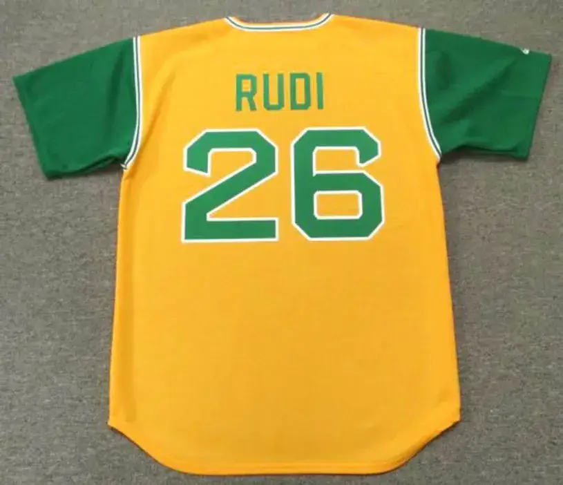 JOE RUDI Oakland Athletics 1969 Majestic Cooperstown Throwback Jersey 