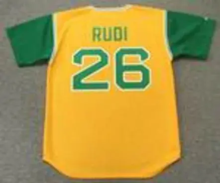 JOE RUDI Oakland Athletics 1969 Majestic Cooperstown Throwback Jersey 