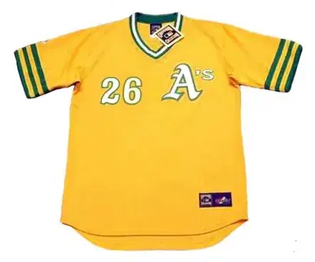 JOE RUDI Oakland Athletics 1972 Majestic Cooperstown Throwback Baseball Jersey 