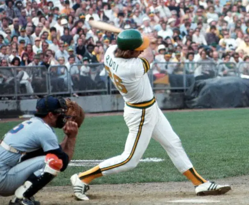 JOE RUDI Oakland Athletics 1973 Home Majestic Throwback Throwback Baseball Jersey 