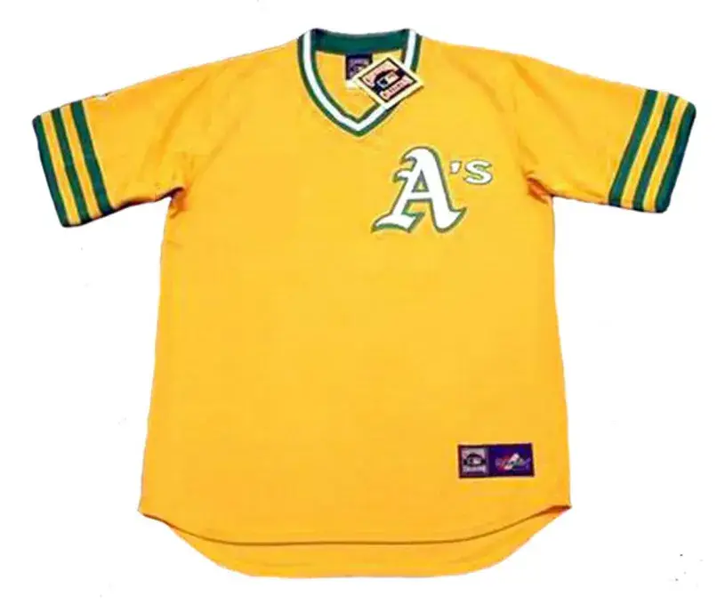 JOE RUDI Oakland Athletics 1973 Majestic Throwback Throwback Baseball Jersey