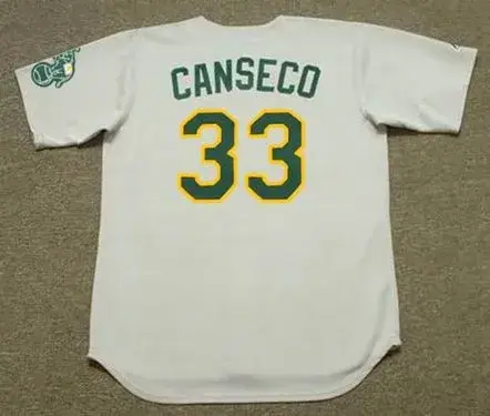 JOSE CANSECO Oakland Athletics 1989 Away Majestic Baseball Throwback Jersey 