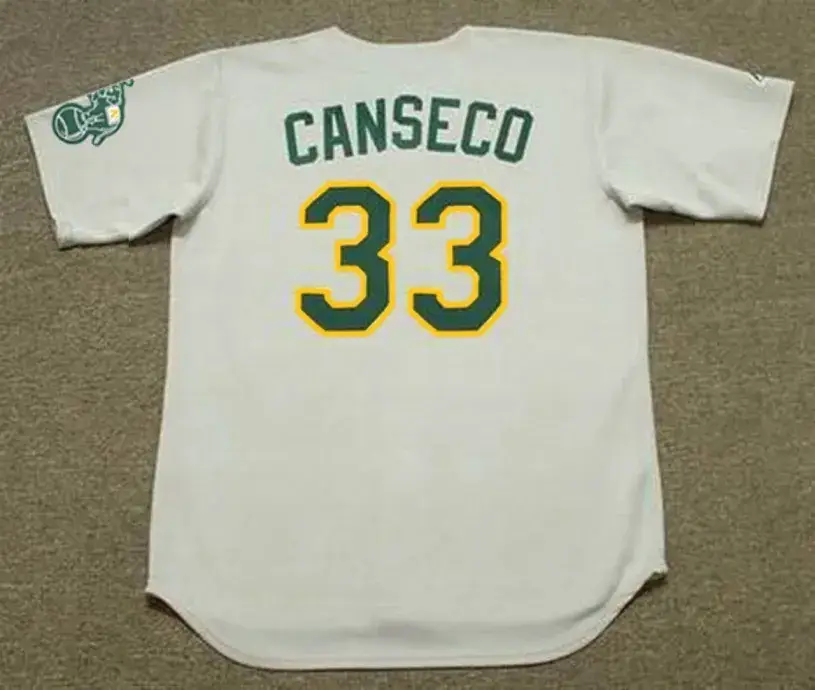 JOSE CANSECO Oakland Athletics 1989 Away Majestic Baseball Throwback Jersey 