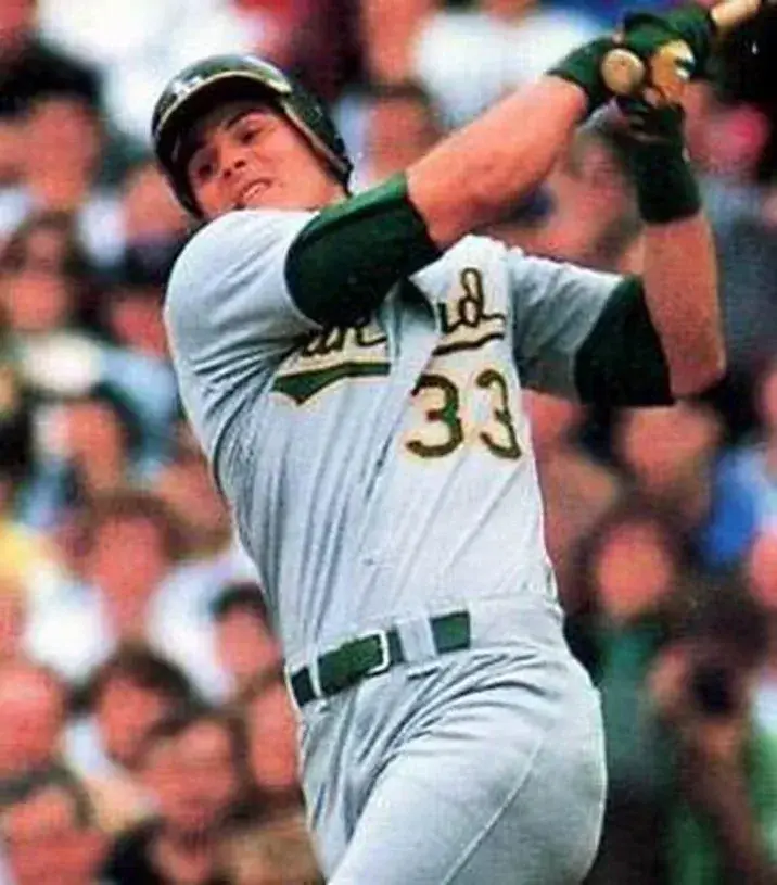 JOSE CANSECO Oakland Athletics 1989 Away Majestic Baseball Throwback Jersey 
