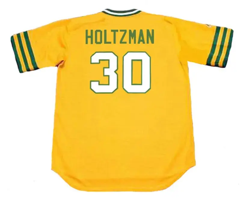 KEN HOLTZMAN Oakland Athletics 1972 Majestic Cooperstown Baseball Jersey 