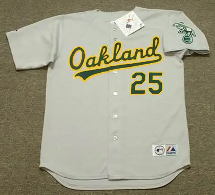 MARK McGWIRE Oakland Athletics 1989 Away Majestic Baseball Throwback Jersey