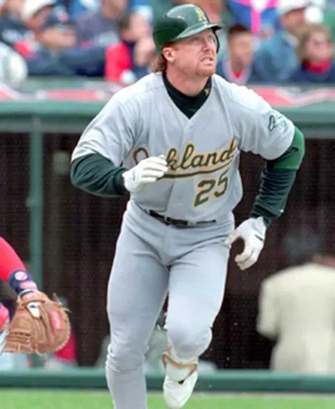 MARK McGWIRE Oakland Athletics 1989 Away Majestic Baseball Throwback Jersey 