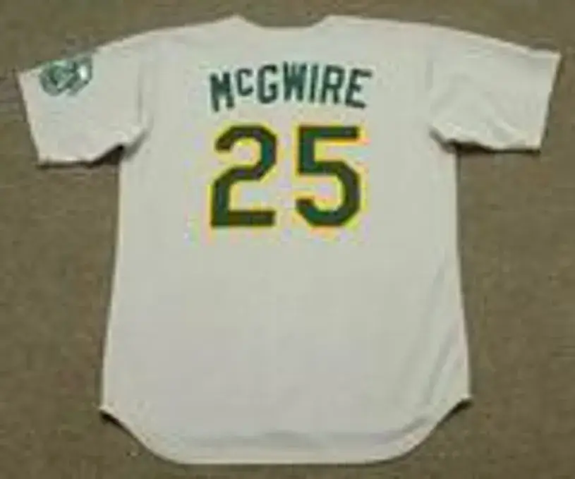 MARK McGWIRE Oakland Athletics 1989 Away Majestic Baseball Throwback Jersey 