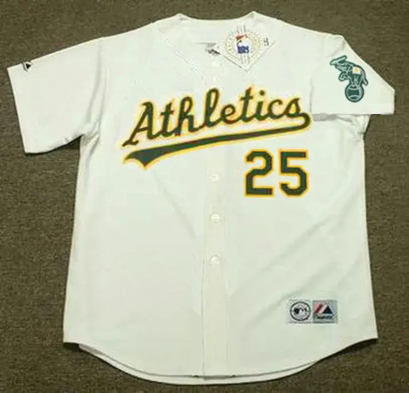 MARK McGWIRE Oakland Athletics 1989 Home Majestic Baseball Throwback Jersey