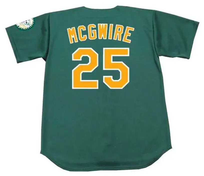 MARK MCGWIRE Oakland Athletics 1996 Alternate Majestic Baseball Throwback Jersey 