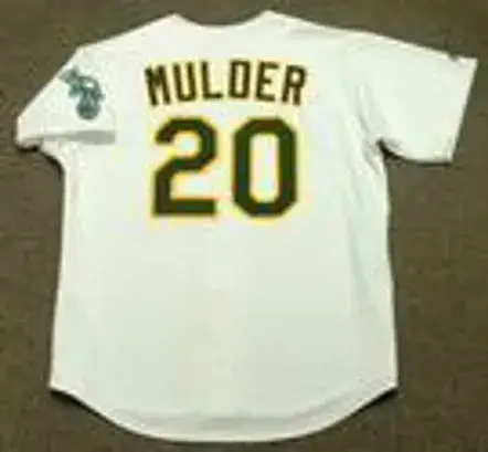 MARK MULDER Oakland Athletics 2002 Home Majestic Baseball Throwback Jersey 