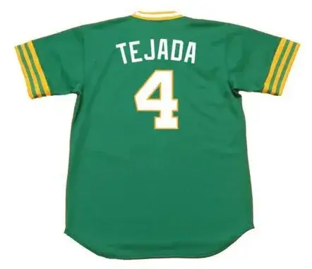 MIGUEL TEJADA Oakland Athletics 1973 Majestic Throwback Baseball Jersey 