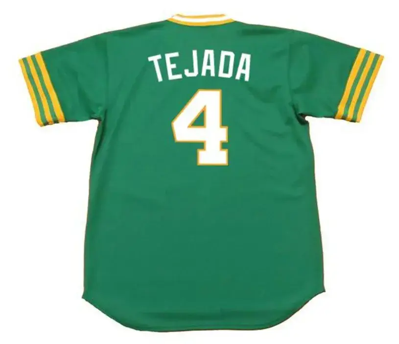 MIGUEL TEJADA Oakland Athletics 1973 Majestic Throwback Baseball Jersey 