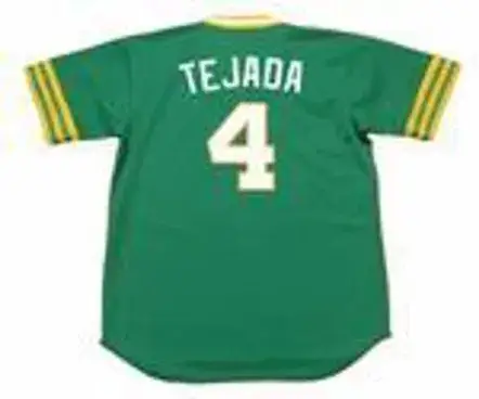 MIGUEL TEJADA Oakland Athletics 1973 Majestic Throwback Baseball Jersey 