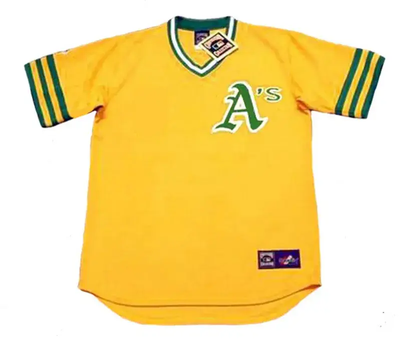 MIGUEL TEJADA Oakland Athletics 1974 Majestic Throwback Baseball Jersey