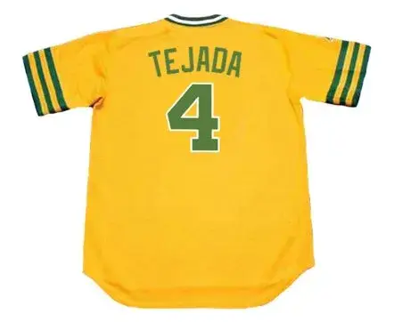 MIGUEL TEJADA Oakland Athletics 1974 Majestic Throwback Baseball Jersey 