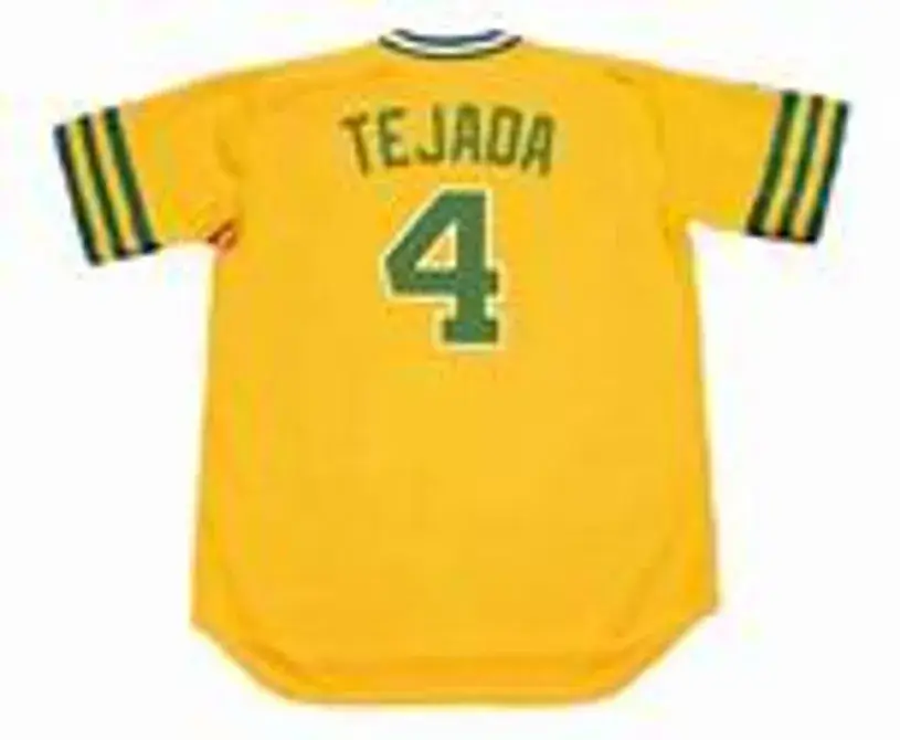 MIGUEL TEJADA Oakland Athletics 1974 Majestic Throwback Baseball Jersey 