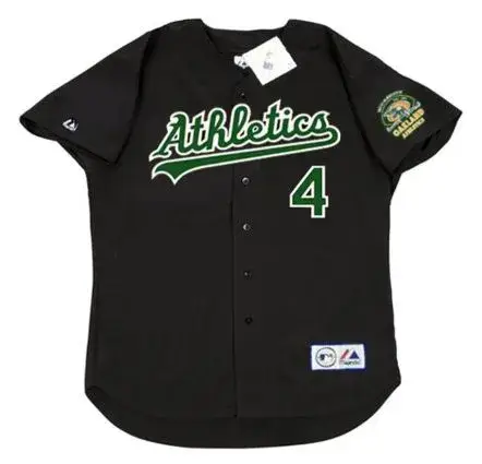 MIGUEL TEJADA Oakland Athletics 2000 Majestic Throwback Baseball Jersey