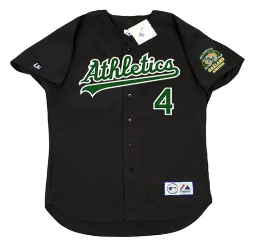 MIGUEL TEJADA Oakland Athletics 2000 Majestic Throwback Baseball Jersey
