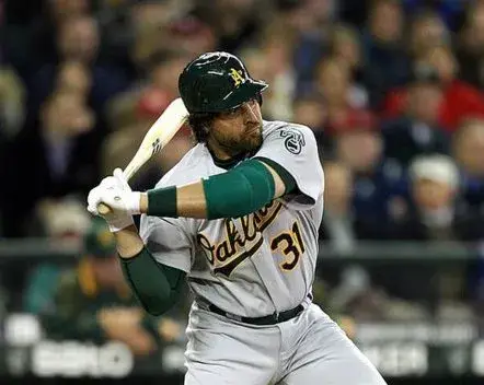 MIKE PIAZZA Oakland Athletics 2007 Away Majestic Throwback Baseball Jersey 