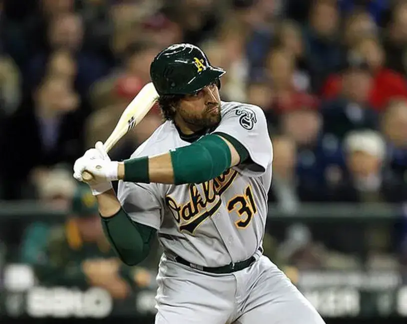 MIKE PIAZZA Oakland Athletics 2007 Away Majestic Throwback Baseball Jersey 