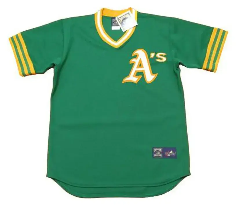REGGIE JACKSON Oakland Athletics 1973 Away Majestic Baseball Throwback Jersey