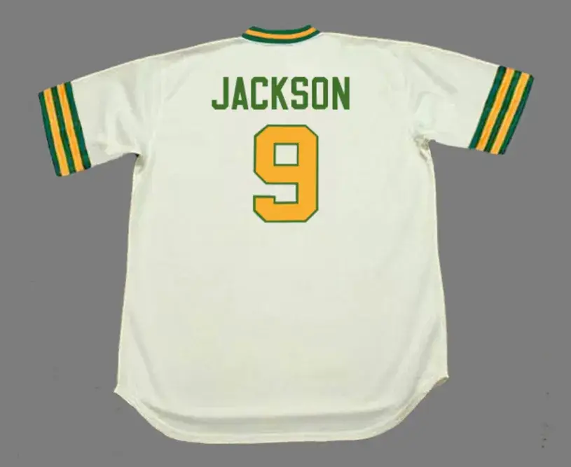 REGGIE JACKSON Oakland Athletics 1973 Majestic Home Throwback Jersey 