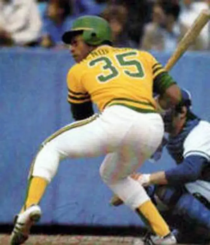 RICKEY HENDERSON Oakland Athletics 1980 Away Majestic Baseball Throwback Jersey 