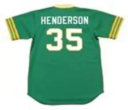 RICKEY HENDERSON Oakland Athletics 1980 Away Majestic Baseball Throwback Jersey 