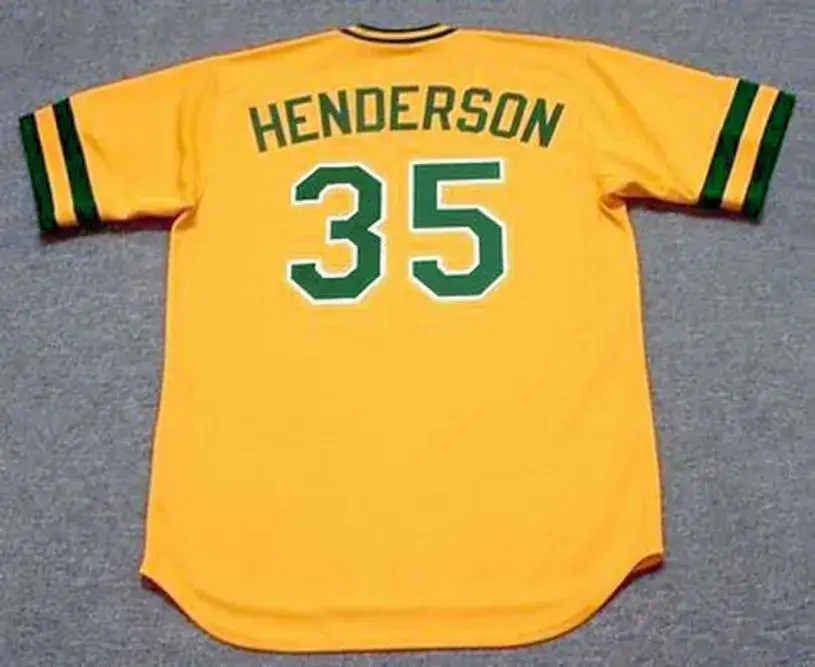 RICKEY HENDERSON Oakland Athletics 1984 Majestic Throwback Baseball Jersey 