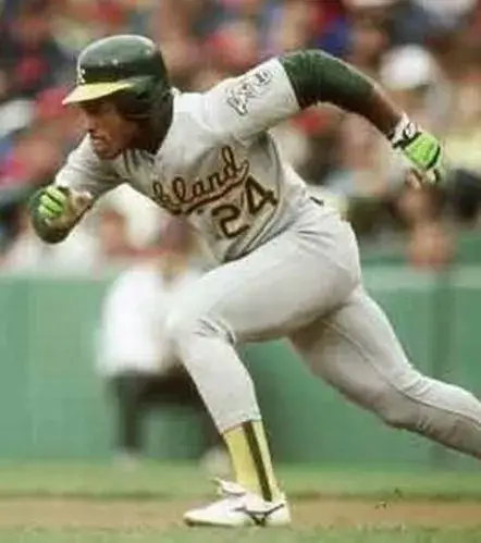 RICKEY HENDERSON Oakland Athletics 1990 Away Majestic Baseball Throwback Jersey 