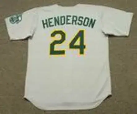 RICKEY HENDERSON Oakland Athletics 1990 Away Majestic Baseball Throwback Jersey 