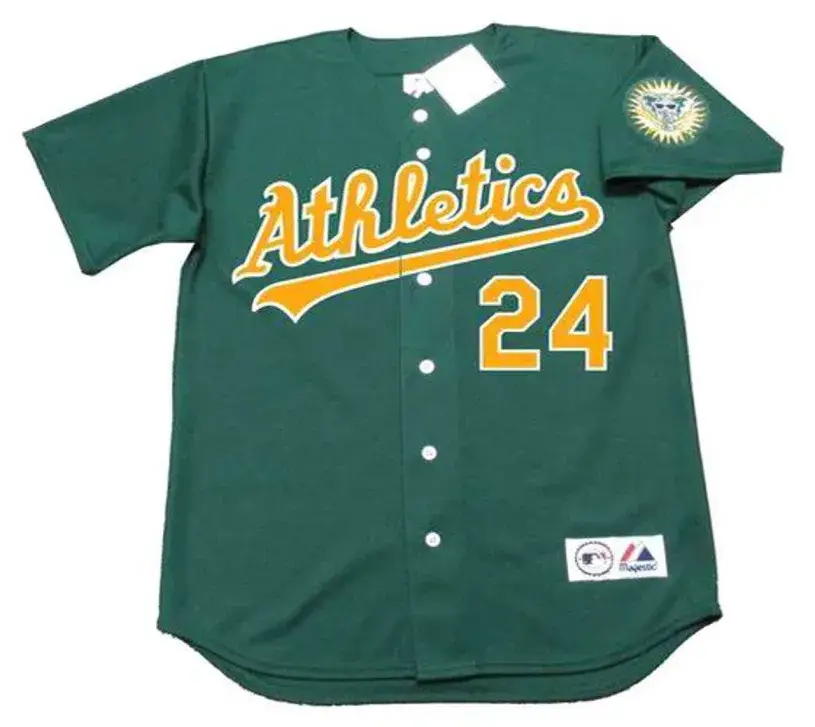 RICKEY HENDERSON Oakland Athletics 1995 Majestic Baseball Throwback Jersey