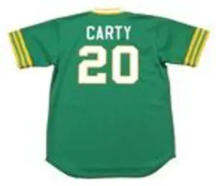 RICO CARTY Oakland Athletics 1973 Majestic Cooperstown Away Baseball Jersey 