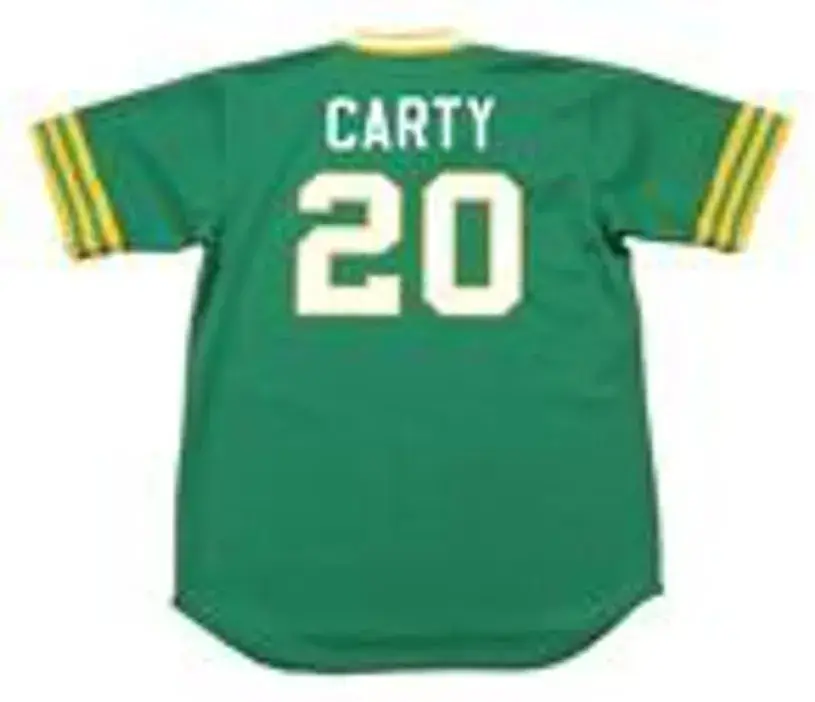 RICO CARTY Oakland Athletics 1973 Majestic Cooperstown Away Baseball Jersey 