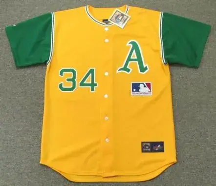 ROLLIE FINGERS Oakland Athletics 1969 Majestic Cooperstown Throwback Baseball Jersey