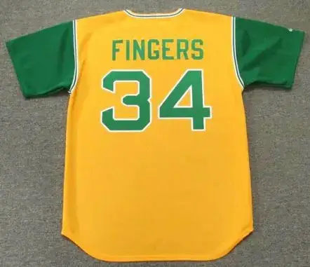 ROLLIE FINGERS Oakland Athletics 1969 Majestic Cooperstown Throwback Baseball Jersey 