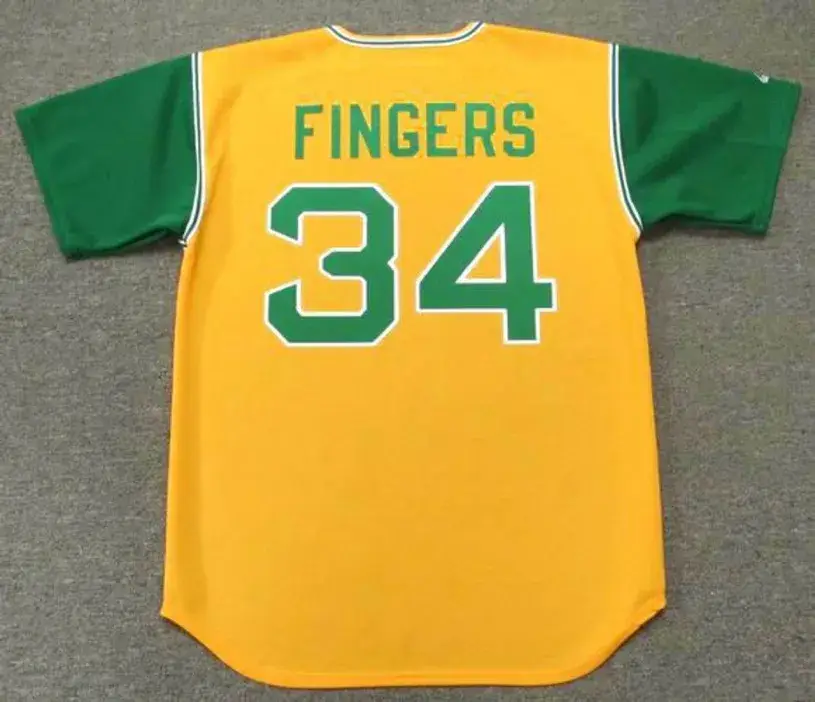 ROLLIE FINGERS Oakland Athletics 1969 Majestic Cooperstown Throwback Baseball Jersey 