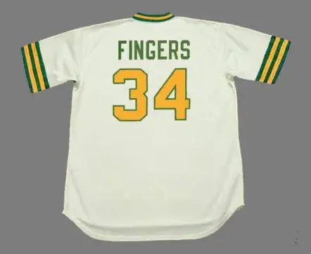 ROLLIE FINGERS Oakland Athletics 1973 Home Majestic Throwback Baseball Jersey 
