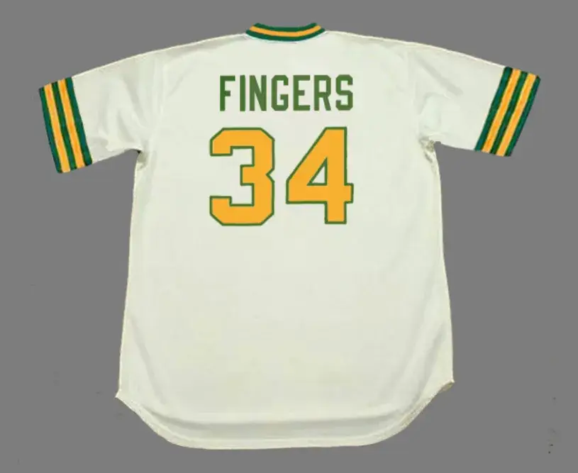 ROLLIE FINGERS Oakland Athletics 1973 Home Majestic Throwback Baseball Jersey 