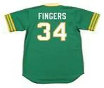 ROLLIE FINGERS Oakland Athletics 1973 Majestic Cooperstown Away Baseball Jersey 