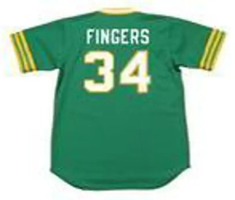 ROLLIE FINGERS Oakland Athletics 1973 Majestic Cooperstown Away Baseball Jersey 