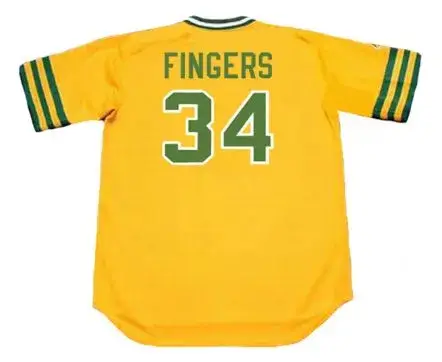 ROLLIE FINGERS Oakland Athletics 1974 Majestic Cooperstown Baseball Jersey 