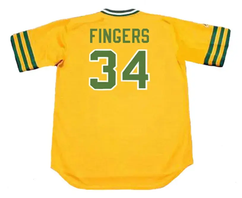 ROLLIE FINGERS Oakland Athletics 1974 Majestic Cooperstown Baseball Jersey 