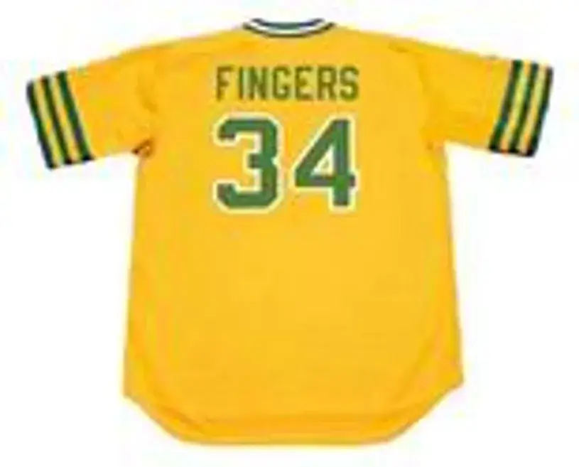 ROLLIE FINGERS Oakland Athletics 1974 Majestic Cooperstown Baseball Jersey 