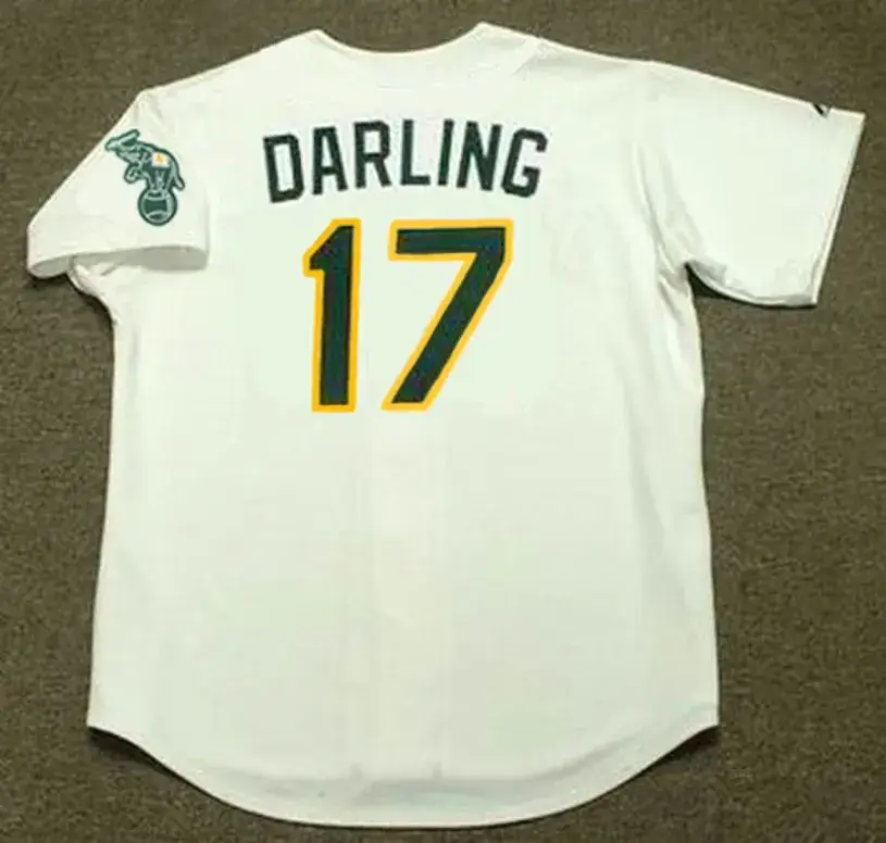 RON DARLING Oakland Athletics 1992 Home Majestic Baseball Throwback Jersey 