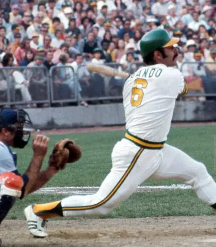 SAL BANDO Oakland Athletics 1973 Home Majestic Throwback Baseball Jersey 