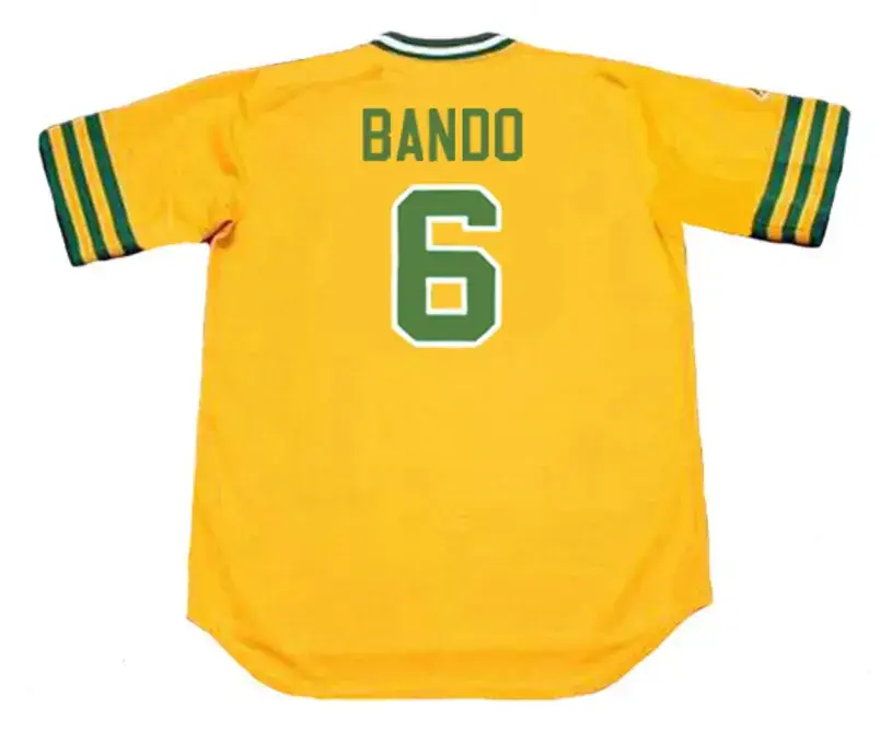 SAL BANDO Oakland Athletics 1974 Majestic Cooperstown Throwback Baseball Jersey 