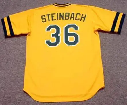 TERRY STEINBACH Oakland Athletics 1986 Majestic Cooperstown Throwback Baseball Jersey 