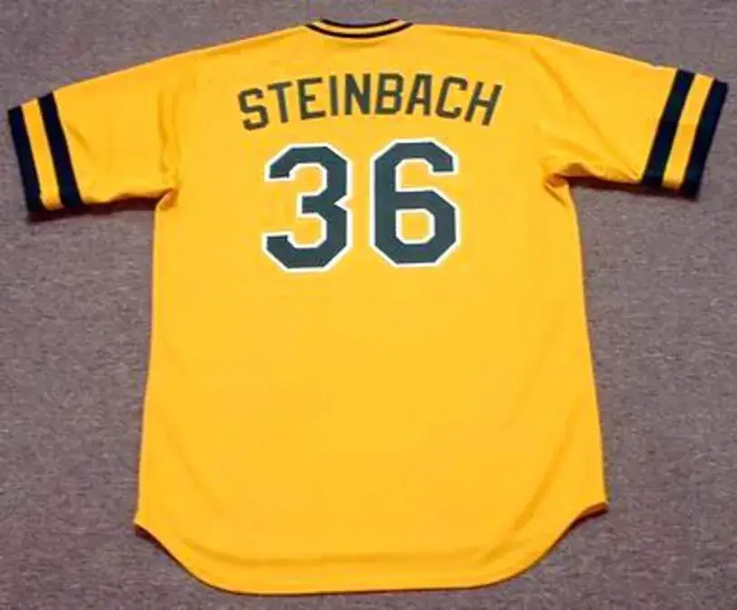 TERRY STEINBACH Oakland Athletics 1986 Majestic Cooperstown Throwback Baseball Jersey 